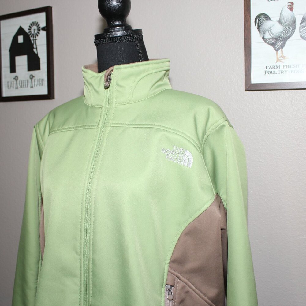 The North Face Womens Softshell Jacket AA5S Green Brown Size XL - Picture 2 of 11